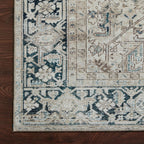 Mavelle Lenna Natural Denim Rug area rug - Styled in Room