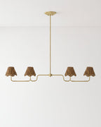 Mavelle Lucinda Rattan Scallop Linear Chandelier chandelier - Styled in Room