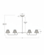 Mavelle Lucinda Rattan Scallop Linear Chandelier chandelier - Side View