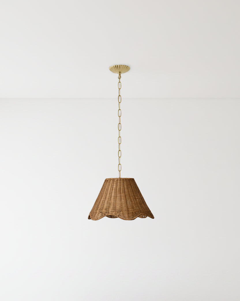 Mavelle Lucinda Rattan Scallop Pendant (14"-17") pendant light - Alternate View