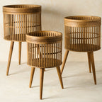 Mavelle Aged Wood Plant Stand plant stand - Detail View