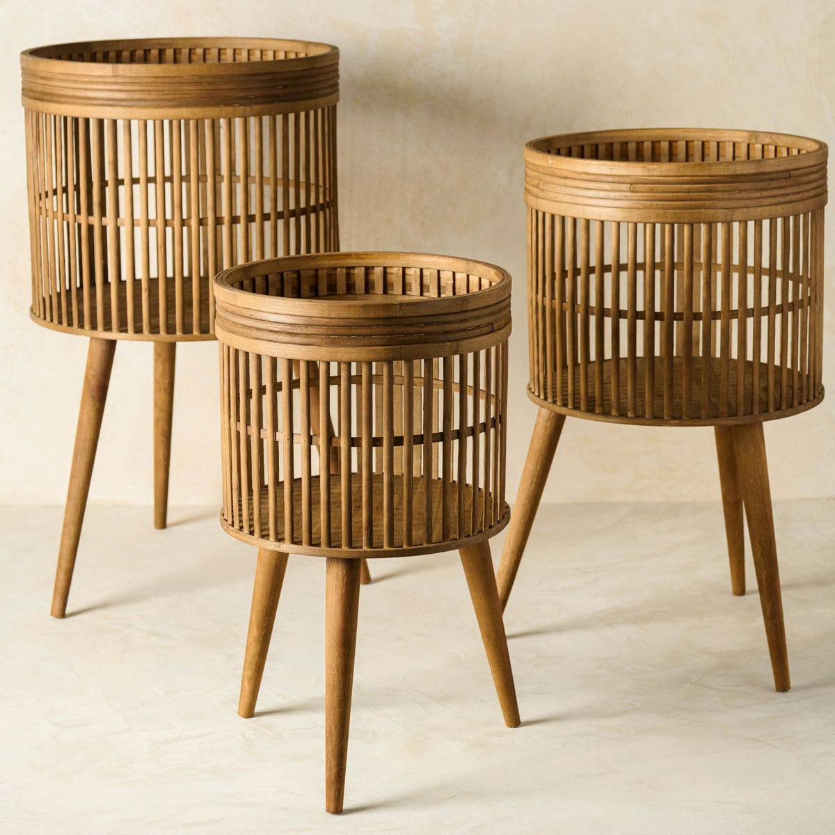 Mavelle Aged Wood Plant Stand plant stand - Detail View