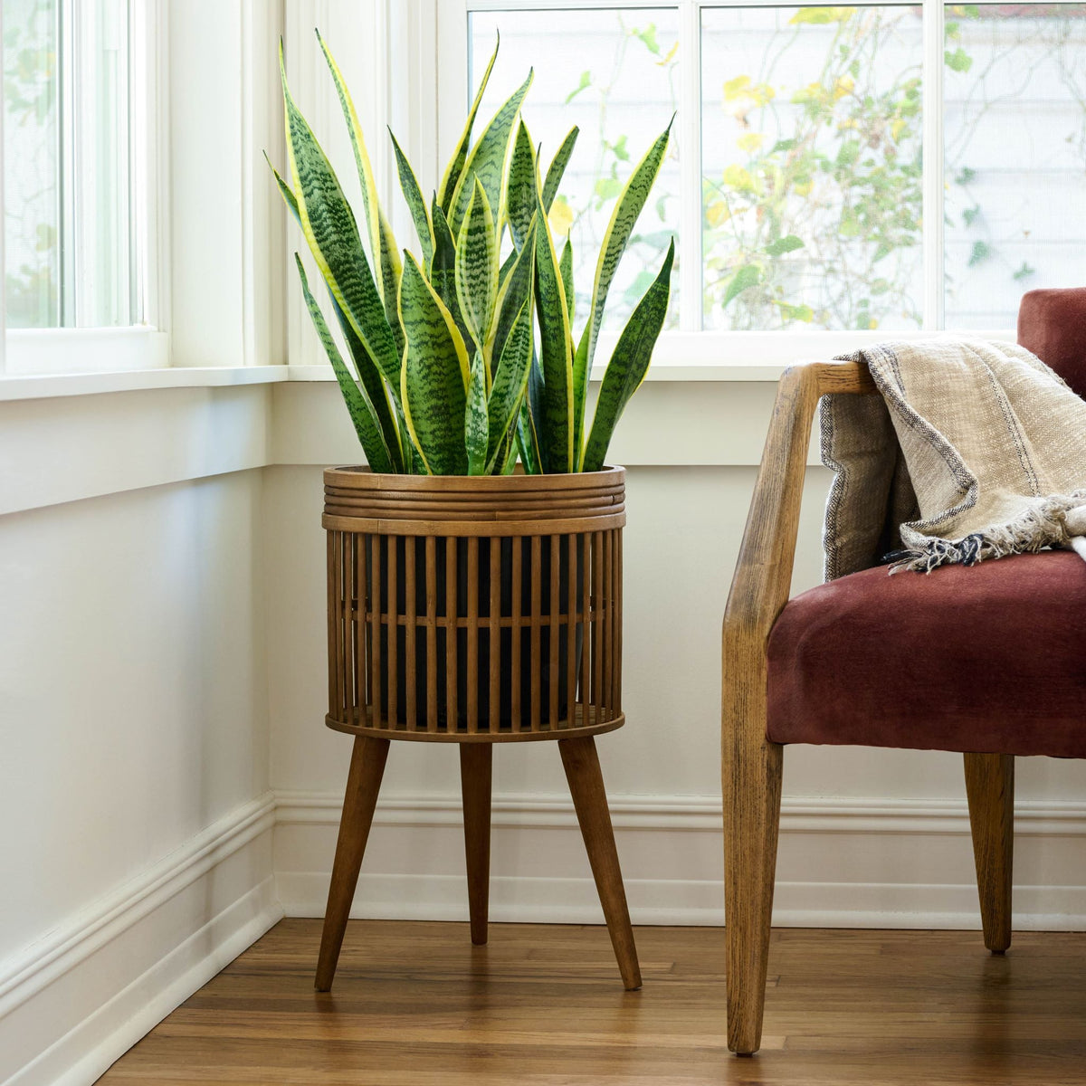 Mavelle Aged Wood Plant Stand plant stand