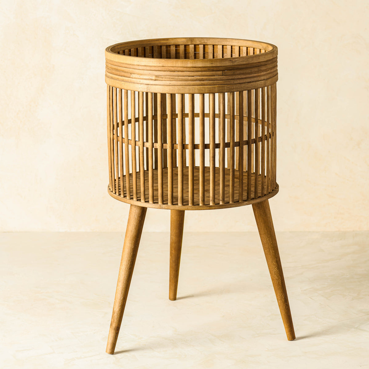 Mavelle Aged Wood Plant Stand plant stand - Close-Up