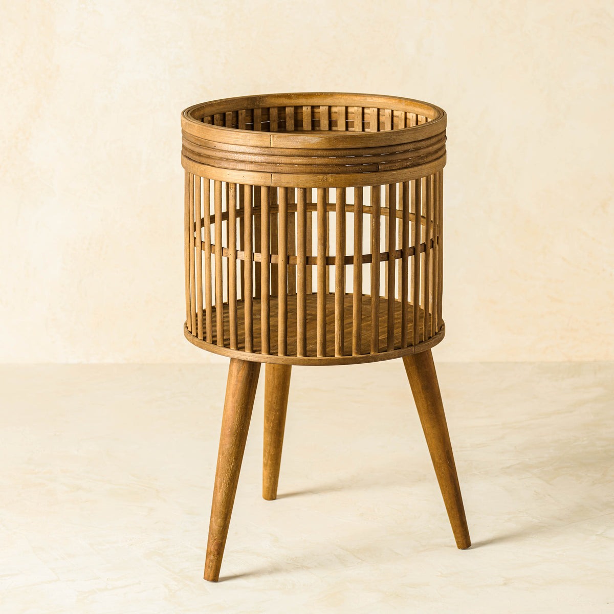 Mavelle Aged Wood Plant Stand plant stand - Side View