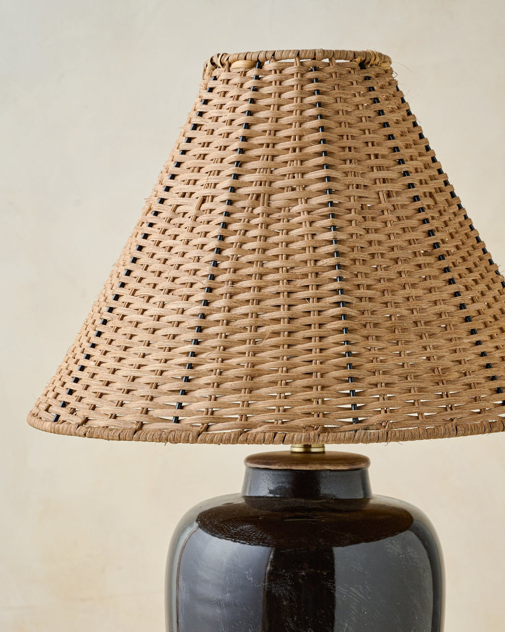 Mavelle Amalia Table Lamp with Woven Shade lamp shade - Styled in Room