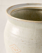 Mavelle French Grey Embossed Stripe Canister kitchen storage piece - Close-Up