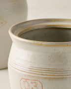Mavelle French Grey Embossed Stripe Canister kitchen storage piece - View 7