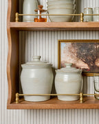 Mavelle French Grey Embossed Stripe Canister kitchen storage piece - View 8