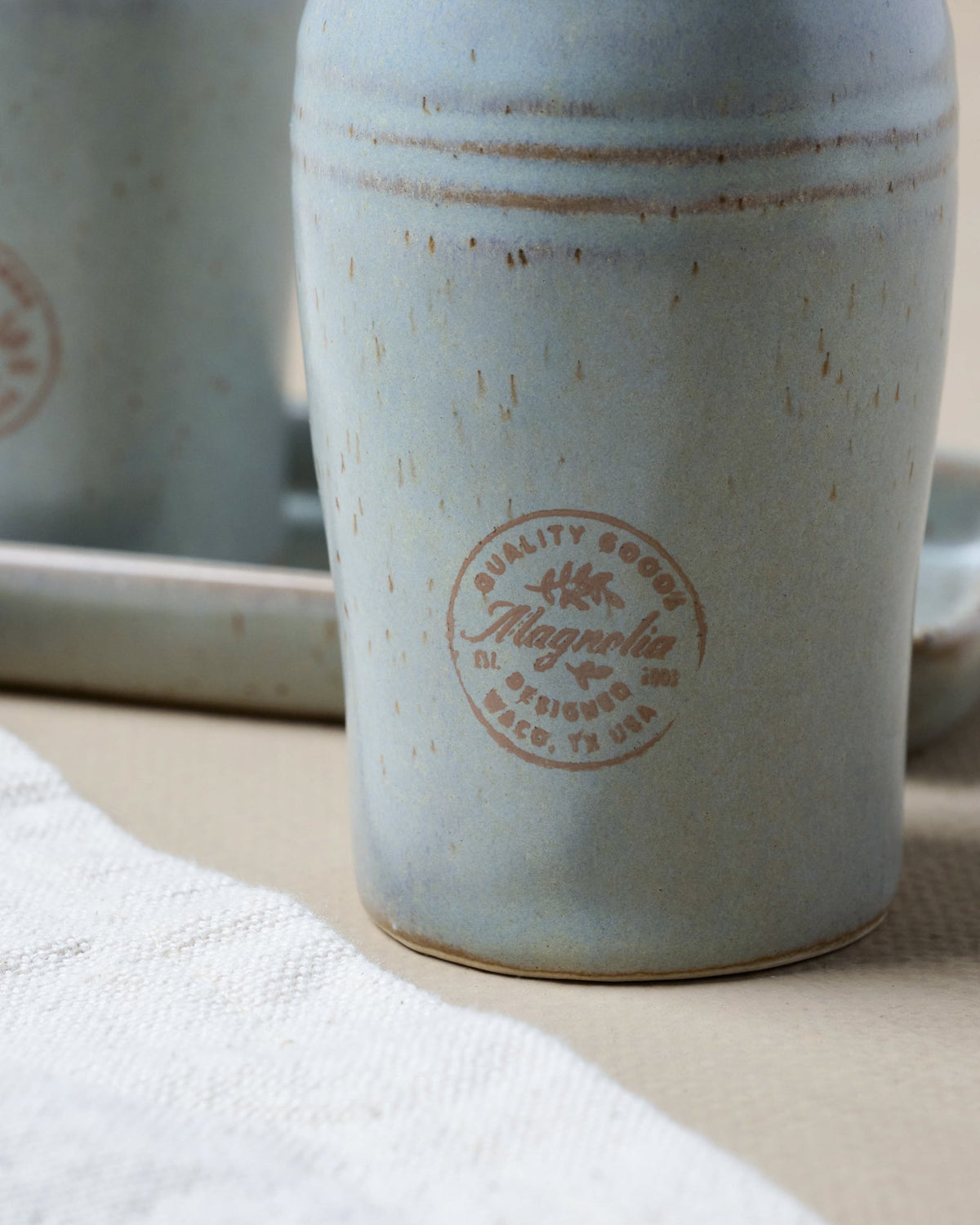 Mavelle French Grey Embossed Stripe Salt & Pepper Shaker Set salt and pepper set