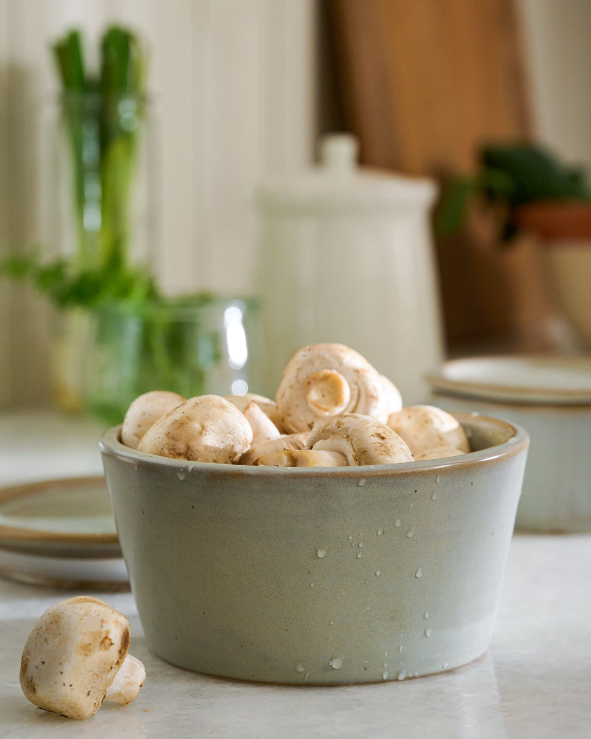 Mavelle French Grey Ceramic Food Storage Bowl bowl - Side View
