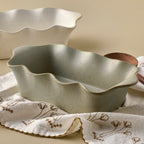 Mavelle Loden Green Scalloped Loaf Pan baking dish - Detail View