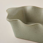 Mavelle Loden Green Scalloped Loaf Pan baking dish - Side View