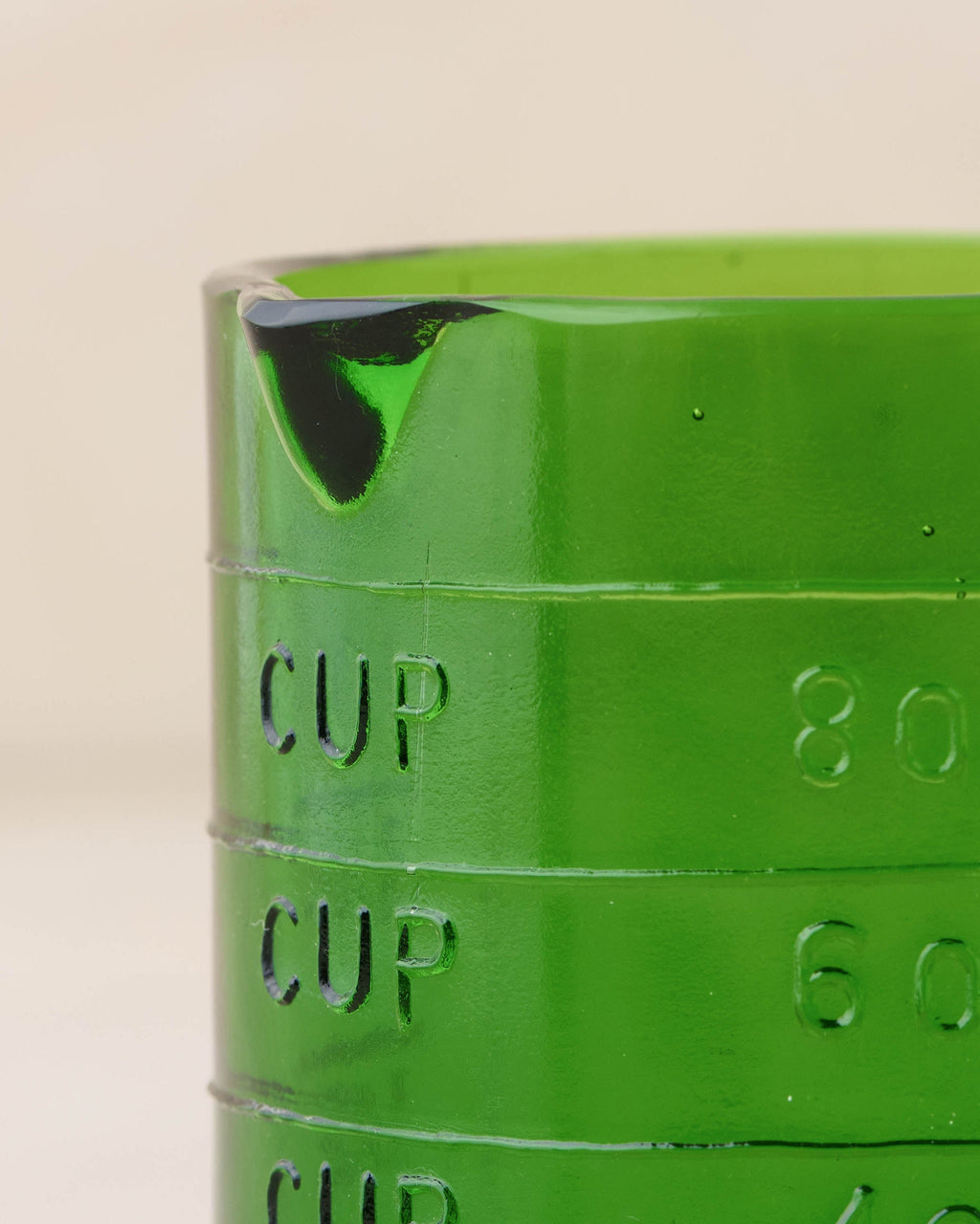 Mavelle Green Glass One Cup Measuring Cup mug