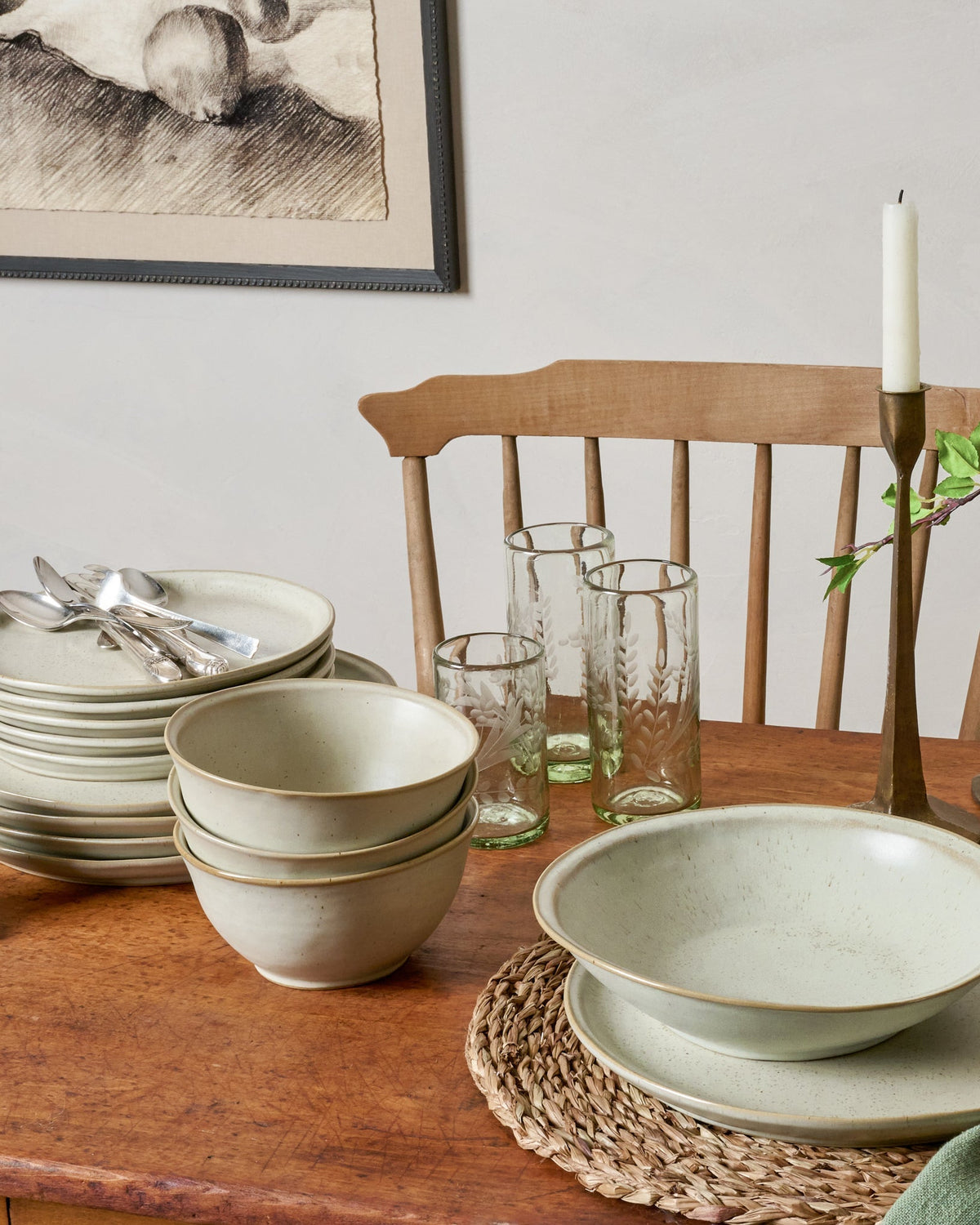 Mavelle French Grey Plate dinnerware set - Side View