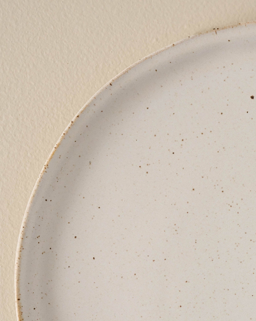 Mavelle French White Speckle Plate dinnerware set - Side View