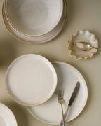 Mavelle French White Ruffle Spoon Rest kitchen tool - Styled in Room