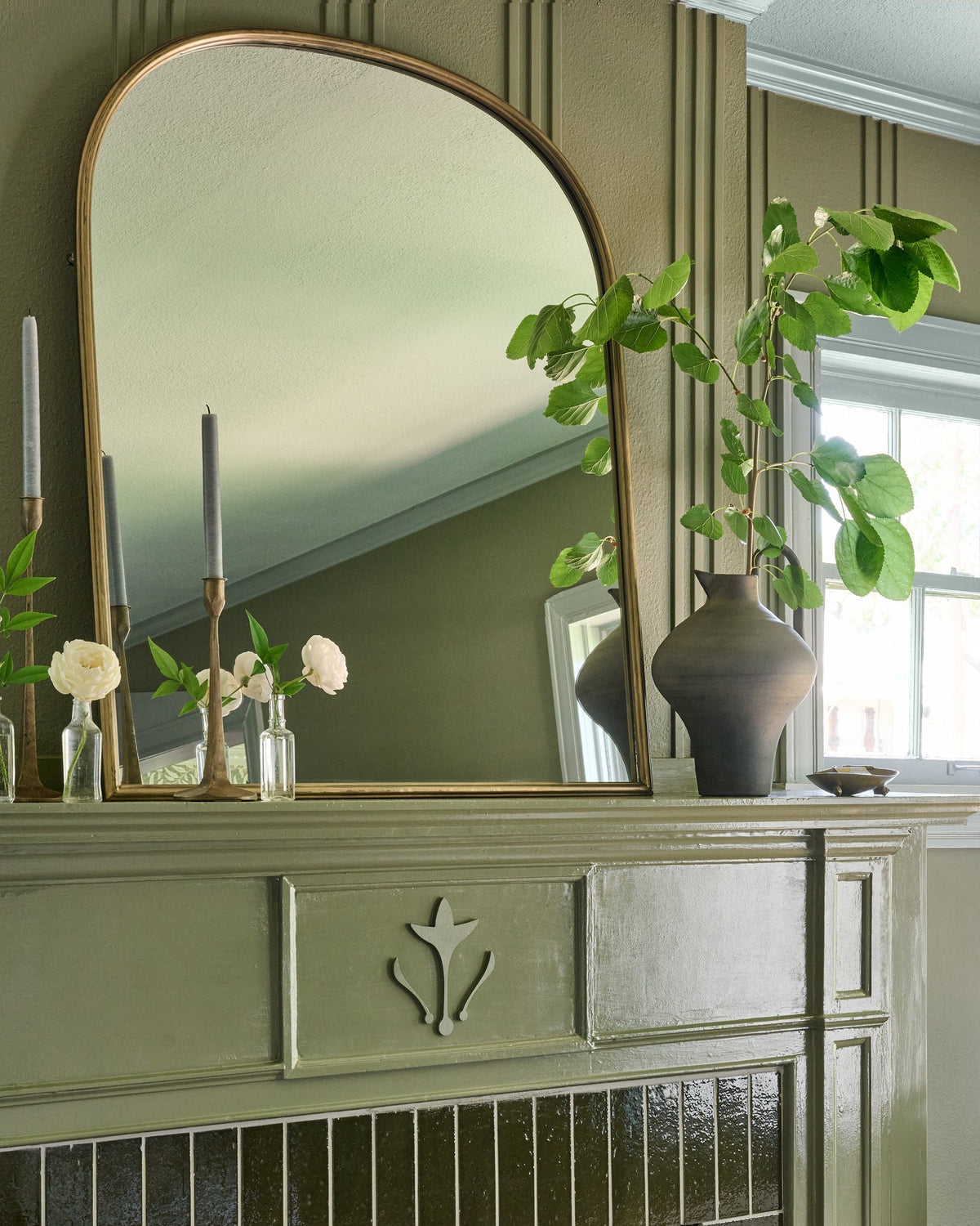 Mavelle Archer Brass Metal Framed Mirror mirror