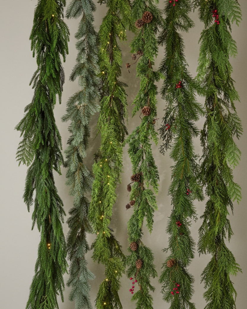 Mavelle Real Touch Maeve Pine Garland - 72" wreath - Close-Up