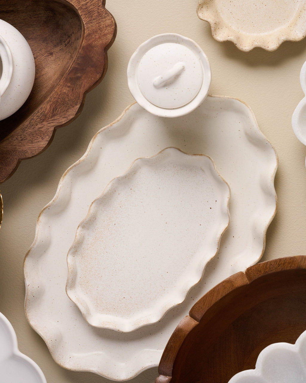 Mavelle Ceramic Ruffled Tray decorative tray - View 7