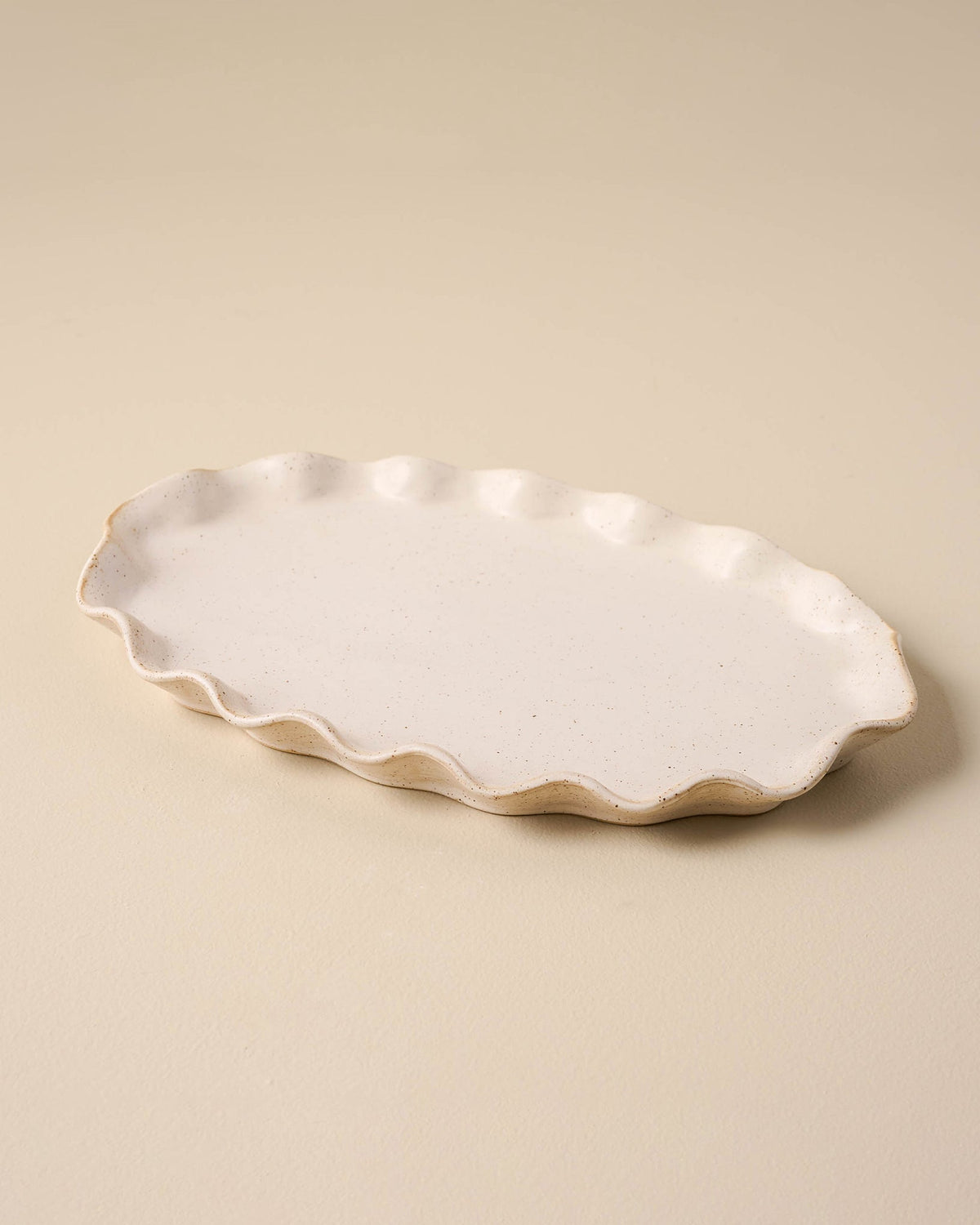 Mavelle Ceramic Ruffled Tray decorative tray - Close-Up