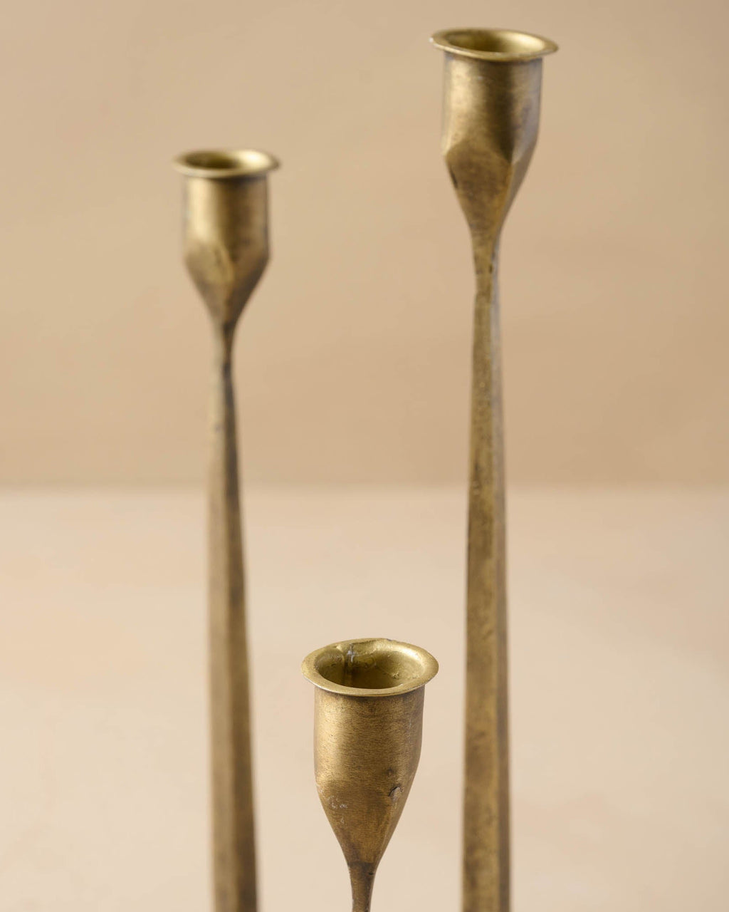Mavelle Antique Brass Gatecrest Multi Taper Holder candle holder - Close-Up
