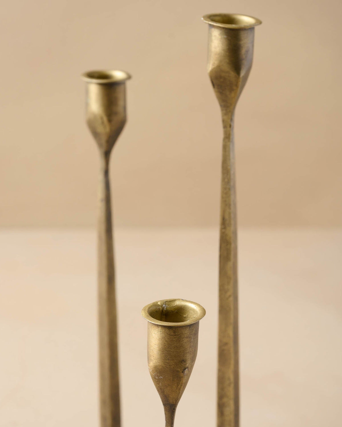 Mavelle Antique Brass Gatecrest Multi Taper Holder candle holder - Close-Up