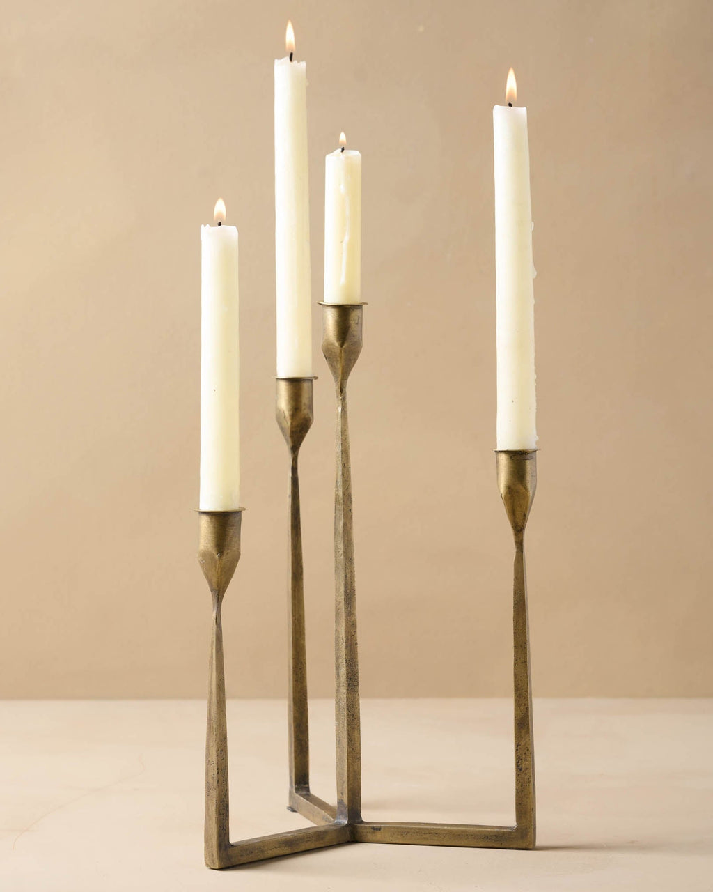 Mavelle Antique Brass Gatecrest Multi Taper Holder candle holder - Detail View