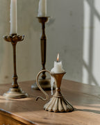 Mavelle Anna Antique Brass Taper Holder candle holder - Side View