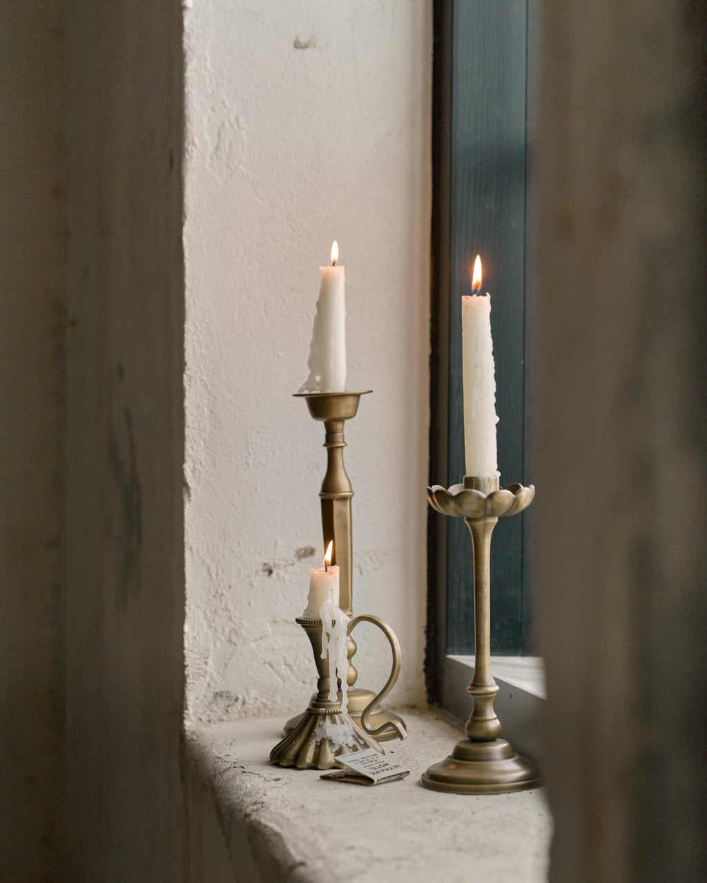 Mavelle Anna Antique Brass Taper Holder candle holder - Detail View