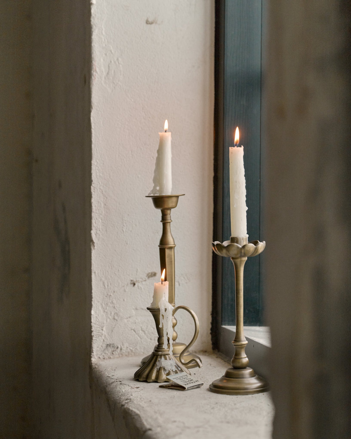 Mavelle Anna Antique Brass Taper Holder candle holder - Detail View