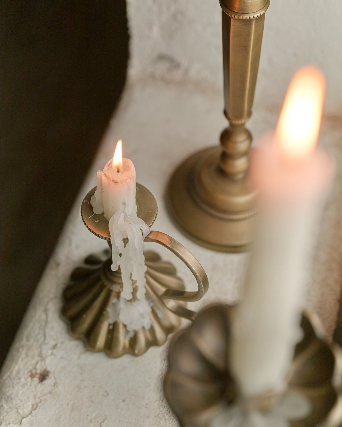 Mavelle Anna Antique Brass Taper Holder candle holder