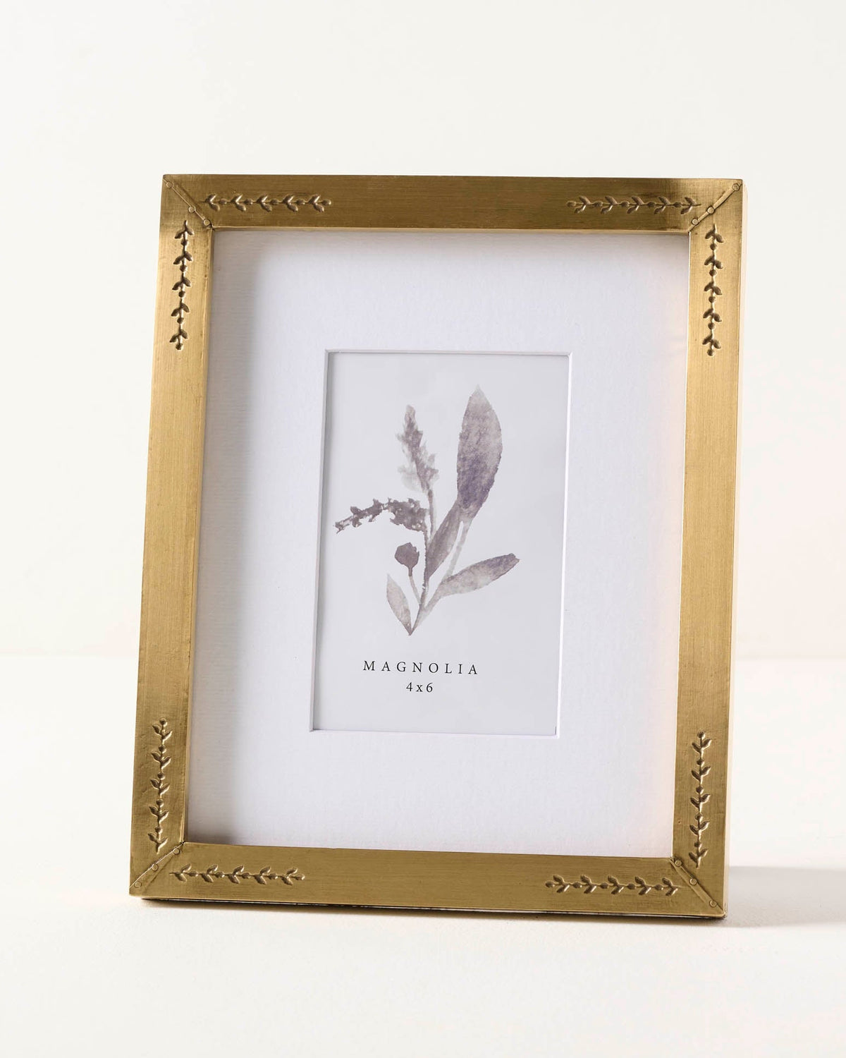 Mavelle Floral Antique Brass Photo Frame picture frame - Styled in Room