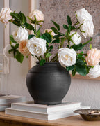 Mavelle Rustic Black Hand-Made Vase vase - Close-Up