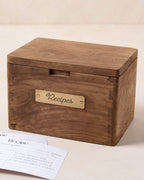 Mavelle Antiqued Wood Recipe Box kitchen tool - Close-Up