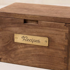 Mavelle Antiqued Wood Recipe Box kitchen tool - Side View