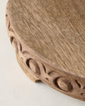 Mavelle Antiqued Carved Wood Round Riser decorative accent