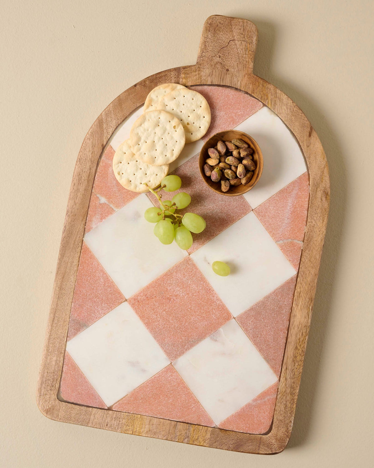 Mavelle Carmella Checkered Marble Serving Board serving board - Styled in Room