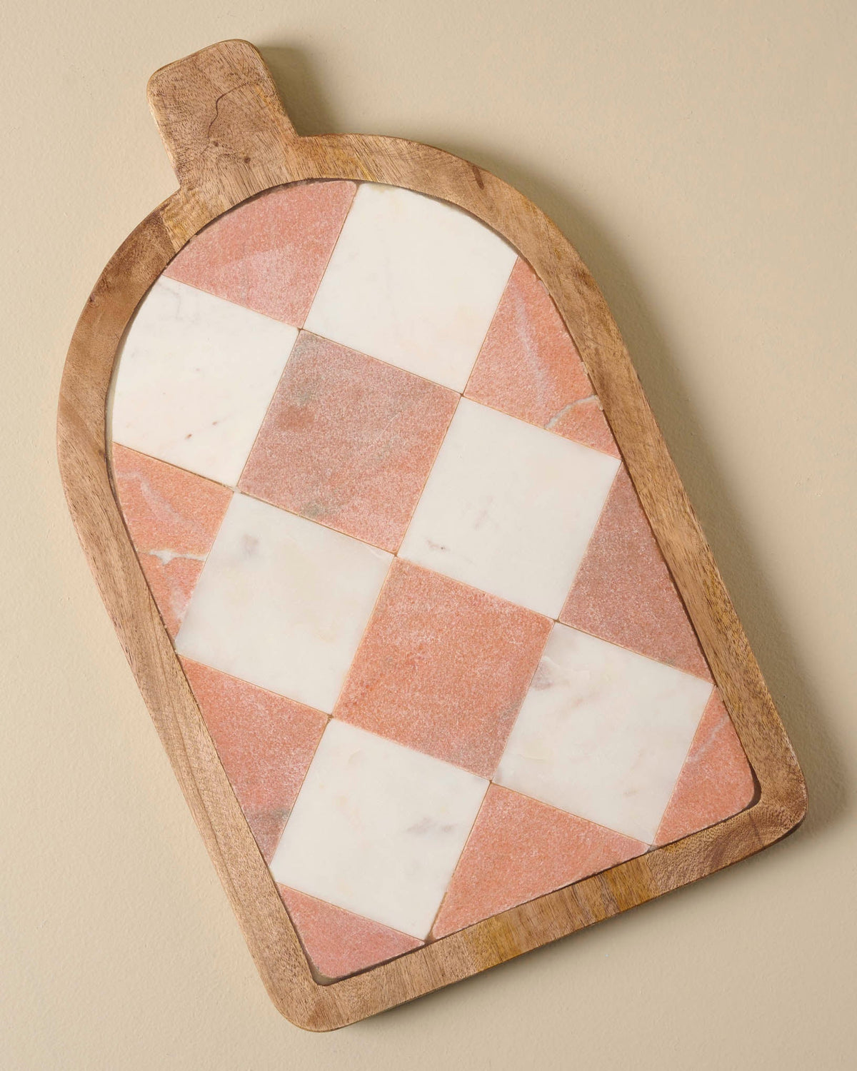 Mavelle Carmella Checkered Marble Serving Board serving board - Detail View