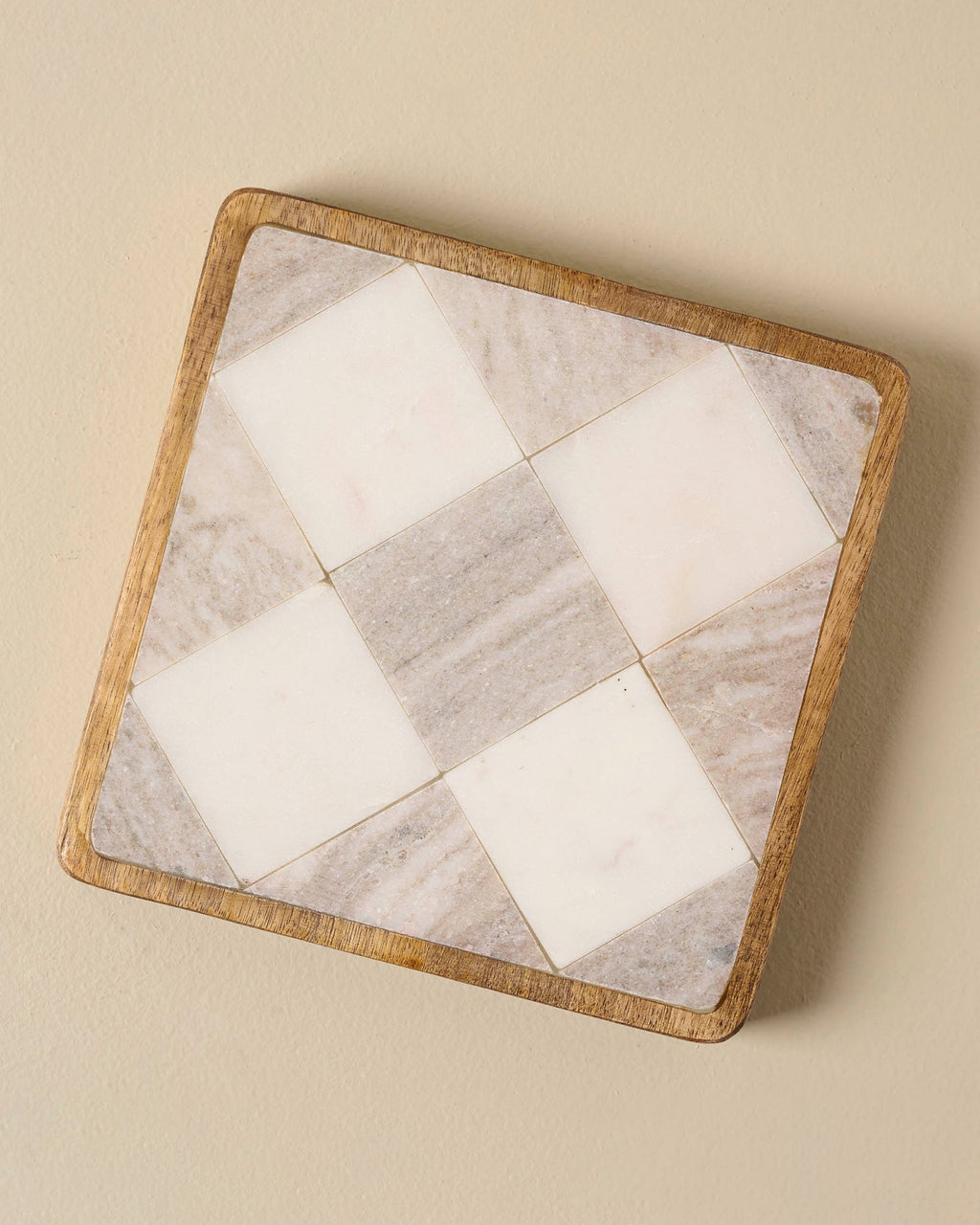 Mavelle Everett Checkered Marble Trivet trivet - Detail View