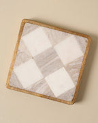 Mavelle Everett Checkered Marble Trivet trivet - Detail View