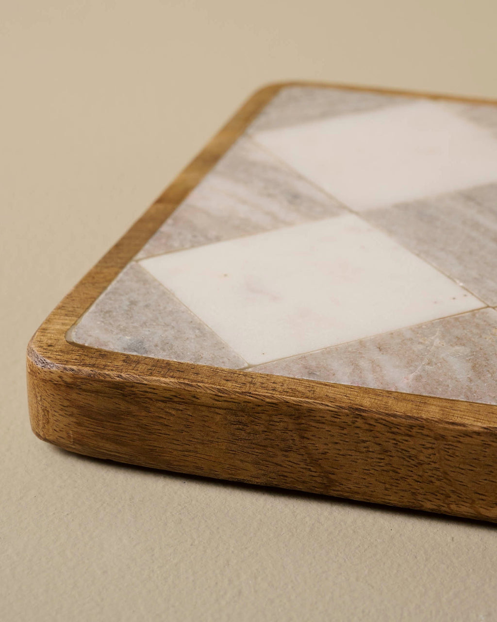 Mavelle Everett Checkered Marble Trivet trivet - Close-Up