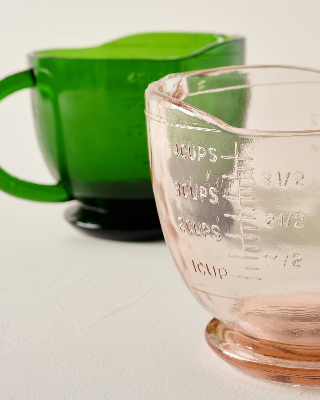 Mavelle Green Glass 4 Cup Measuring Cup mug - Styled in Room