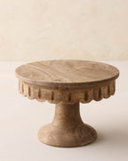 Mavelle Antiqued Wood Scalloped Cake Stand cake stand