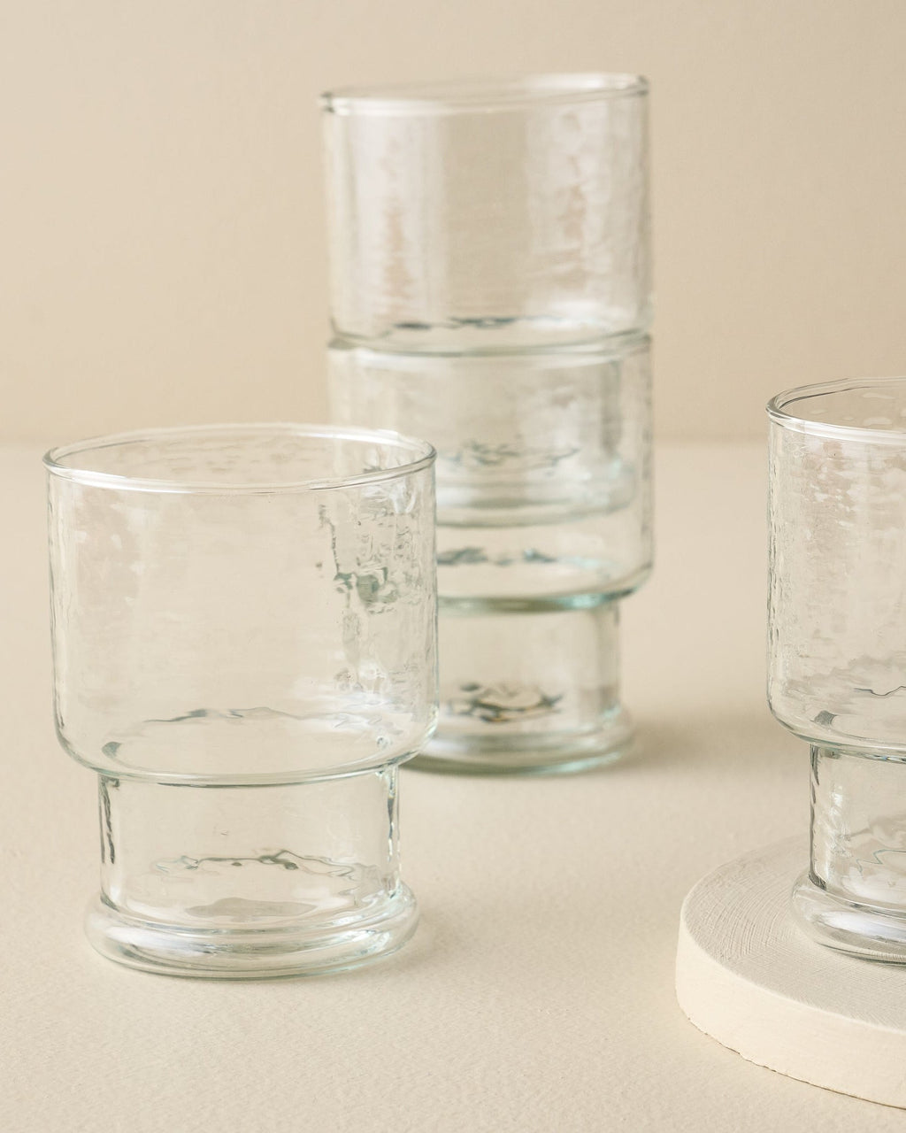 Mavelle Rustic Glass Stacking Tumbler drinking glass