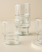 Mavelle Rustic Glass Stacking Tumbler drinking glass