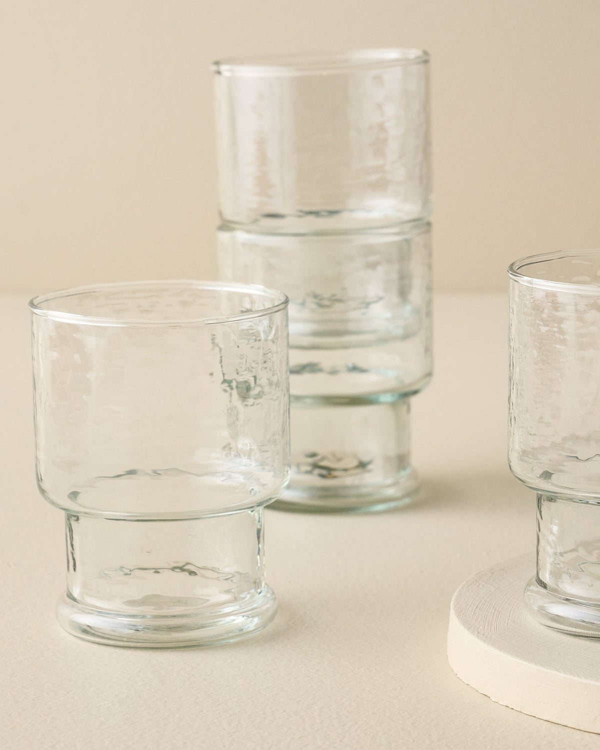 Mavelle Rustic Glass Stacking Tumbler drinking glass