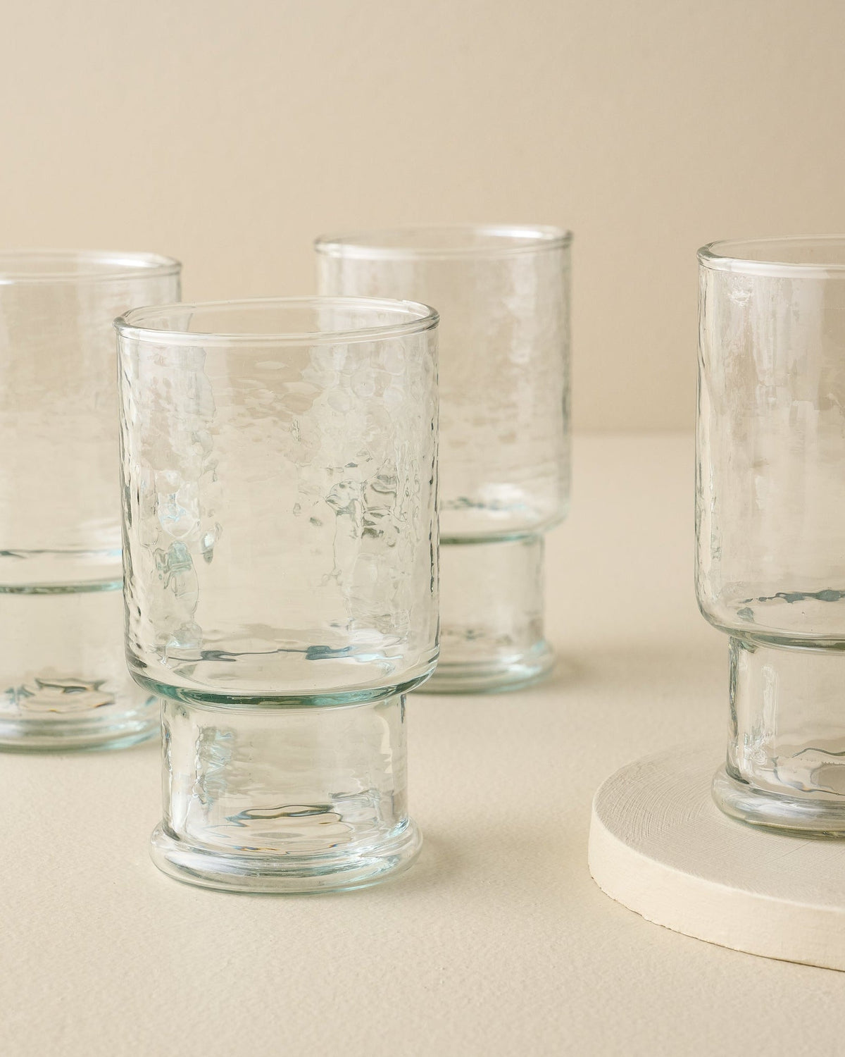 Mavelle Rustic Glass Stacking Tumbler drinking glass - Detail View