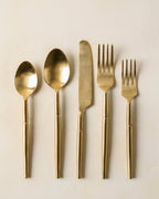 Mavelle Antique Gold Flatware (Set of 5) flatware set - Detail View