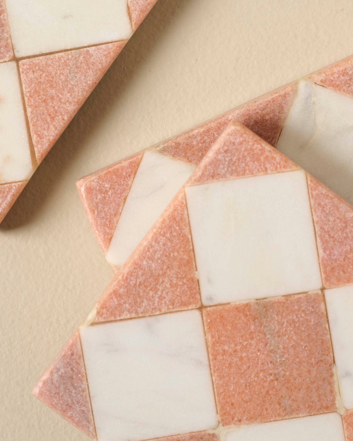 Mavelle Carmella Checkered Marble Coasters Set of Four coaster set - Styled in Room